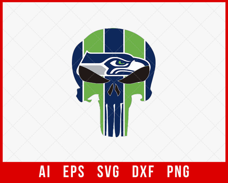 Seahawks Football Clipart Design Silhouette Cameo SVG Cut File for Cricut Digital Download