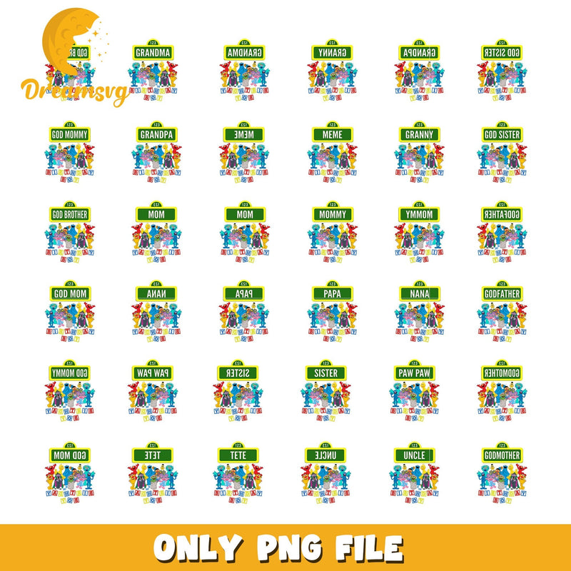 Sesame street birthday boy bundle png, sesame street characters png