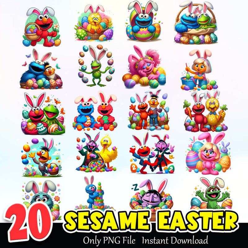 Sesame Street Easter Bundle PNG Instant Download