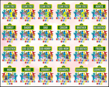 40+ Sesame PNG Bundle, Birthday boy png, Bundle family designs, digital download.
