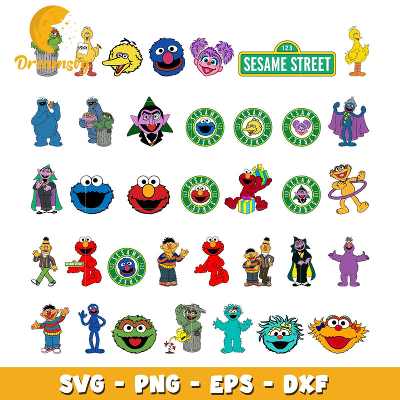 Sesame Street characters bundle svg , Sesame Street svg, kid show svg