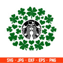 Shamrock Starbucks Wrap Svg, St. Patrick’s Day Svg, Lucky Svg, Irish Svg, Clover Svg, Cricut, Silhouette Vector Cut File