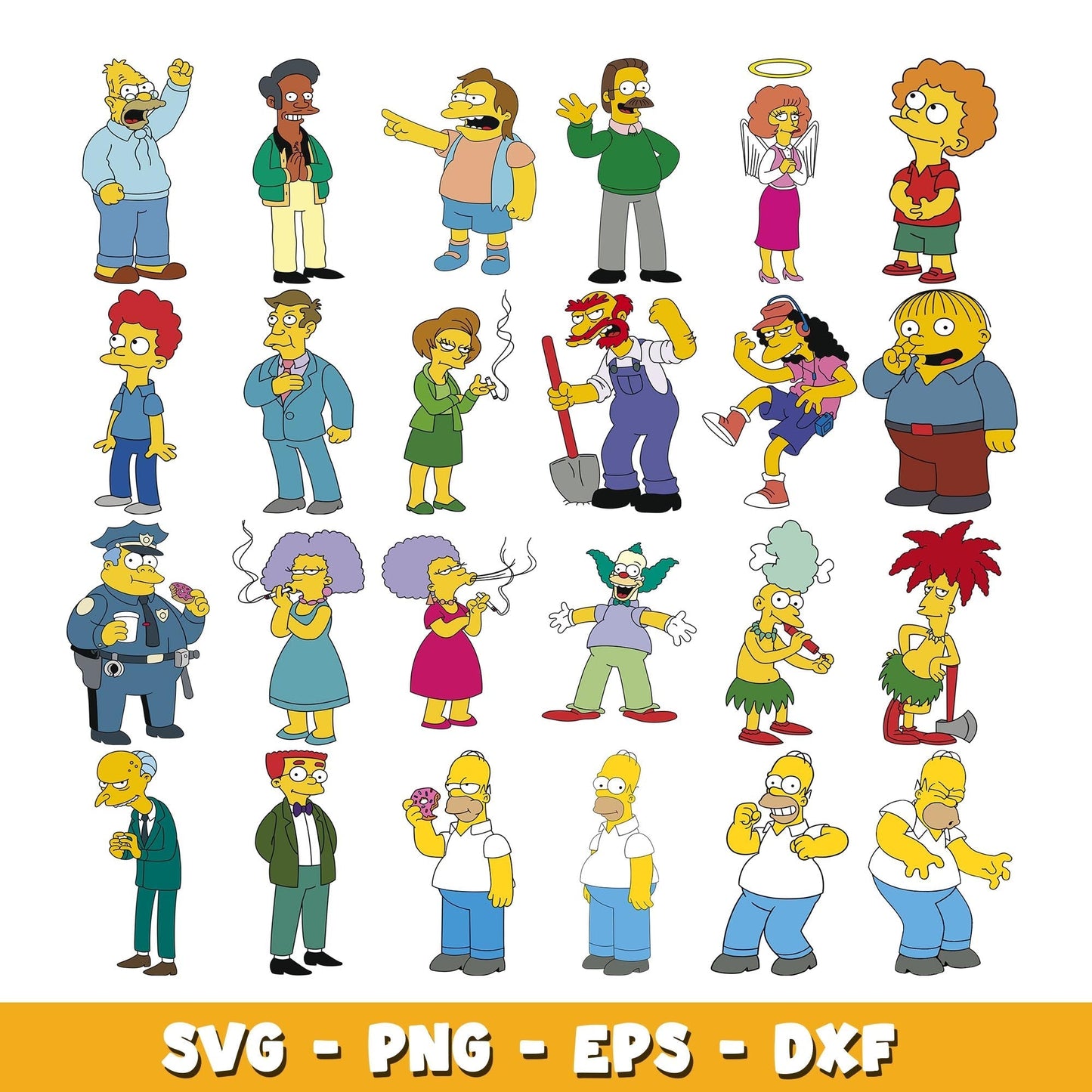 Simpsons Characters svg, The Simpsons bundle svg, cartoon svg