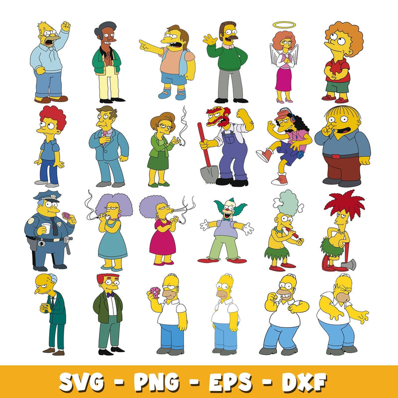 Simpsons Characters svg, The Simpsons bundle svg, cartoon svg