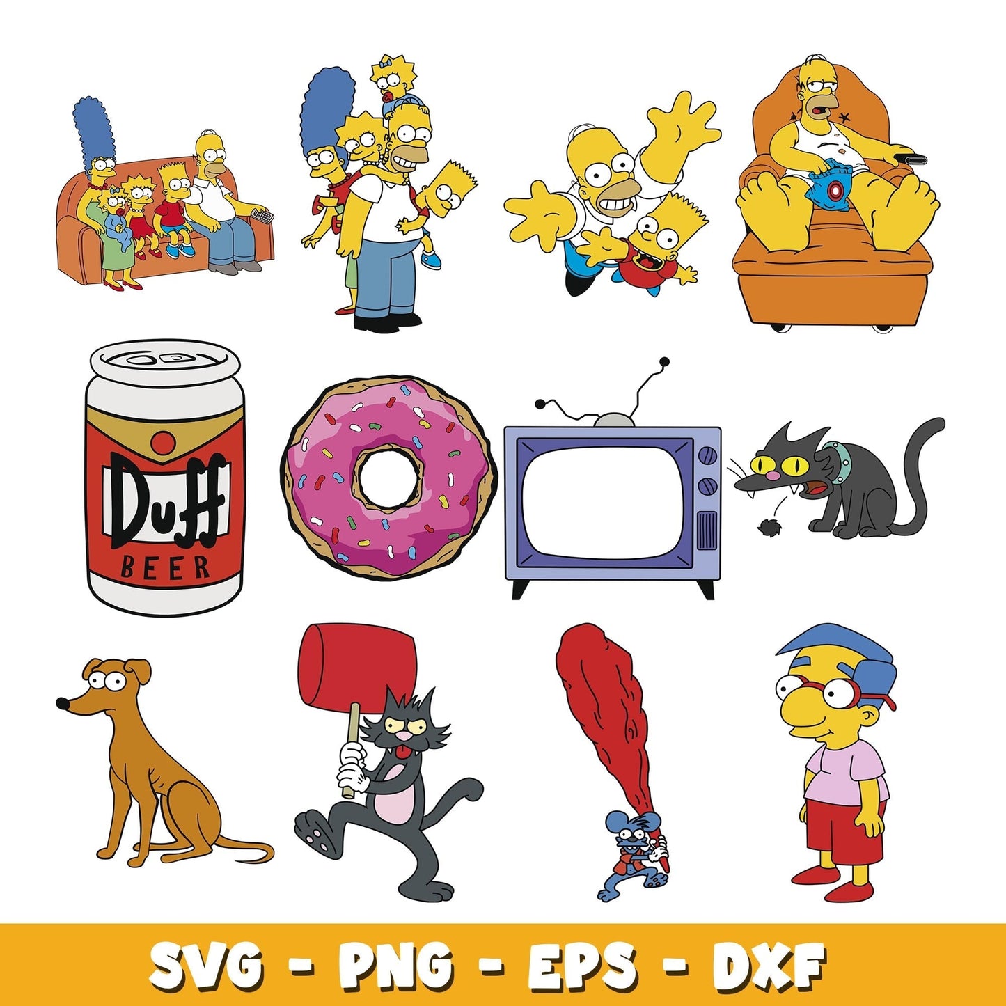 Simpsons mega svg, The Simpsons bundle svg, cartoon svg