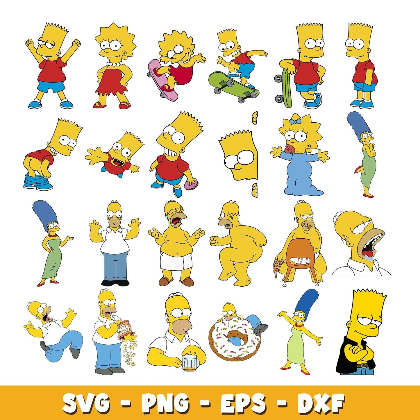 The simpson family members svg, The Simpsons bundle svg, cartoon svg