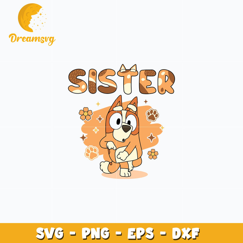 Bluey cartoon chilli sister svg