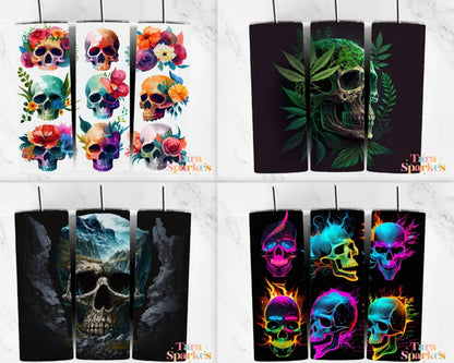 50 + Skull Bundle 20 oz Skinny Tumbler - Tumbler design - Digital download
