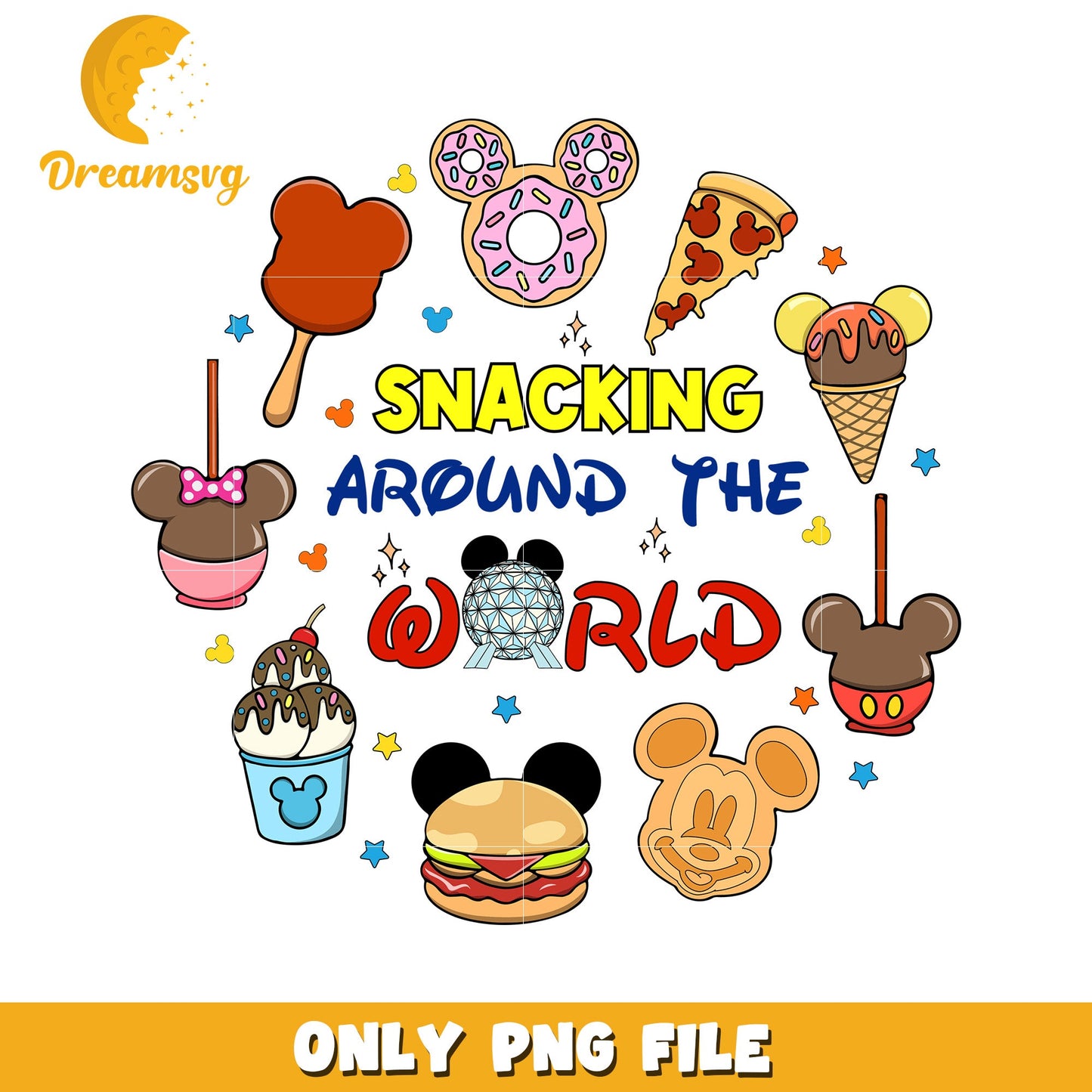 Snacking Around the World Cute PNG Clipart Design