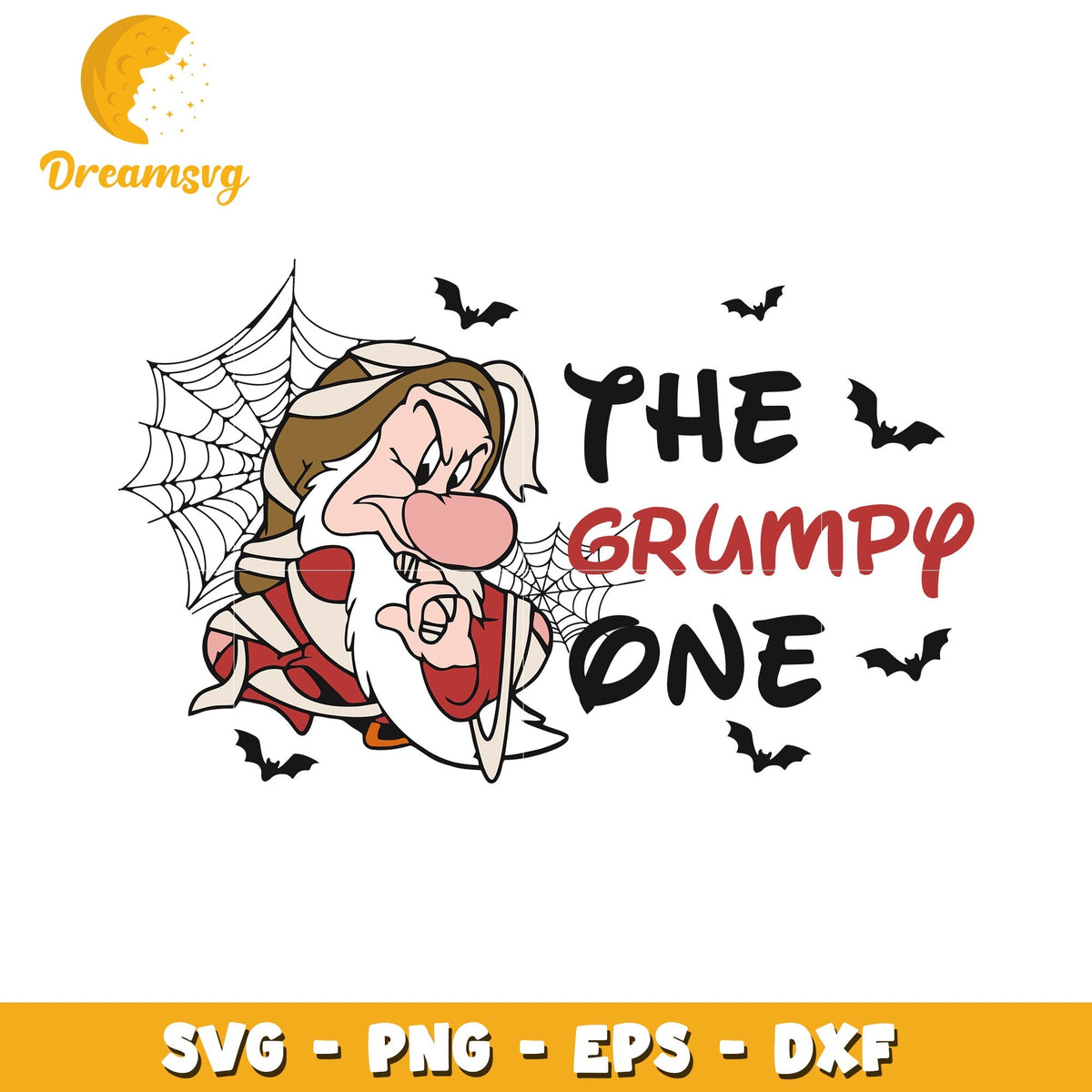 Snow White the grumpy one Dwarf svg, Disney friends halloween vibes svg
