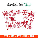 Snowflakes Full Wrap Svg, Starbucks Svg, Coffee Ring Svg, Cold Cup Svg, Cricut, Silhouette Vector Cut File
