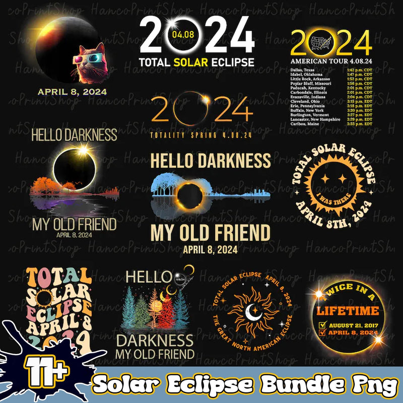 Arkansas City Solar Eclipse Bundle Png, Total Solar Eclipse 2024 PNG