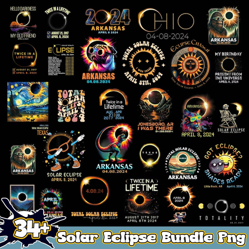 34 Arkansas City Solar Eclipse Bundle Png