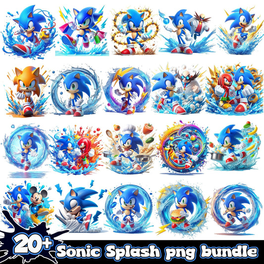 Sonic The Hedgehog splash bundle png
