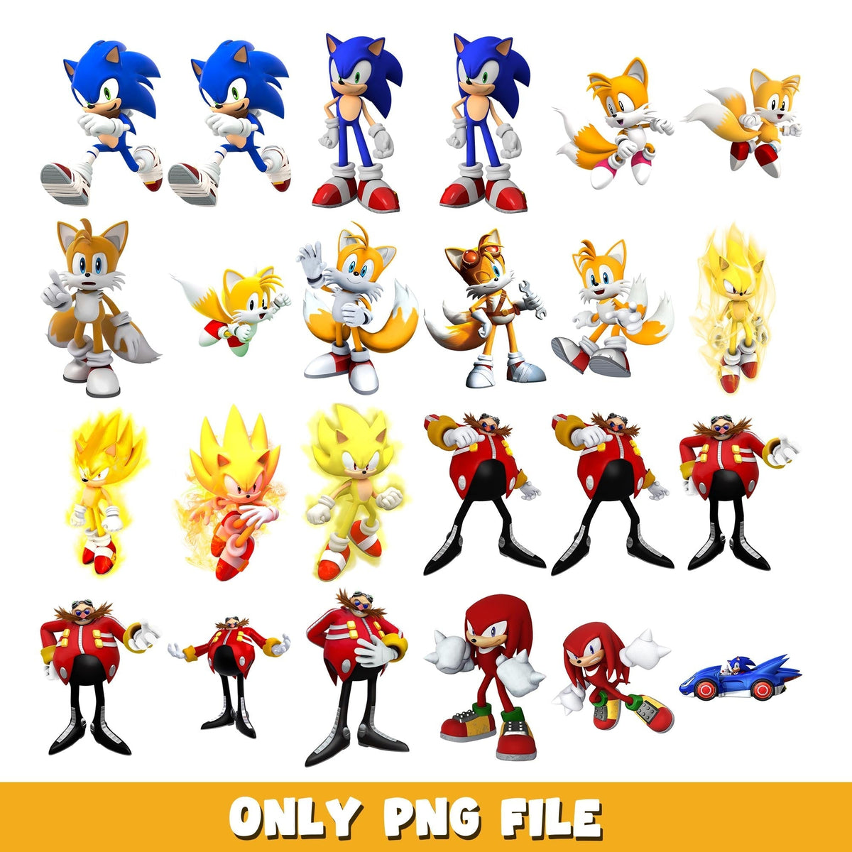 Sonic and Friends png, Sonic bundle png, cartoon png