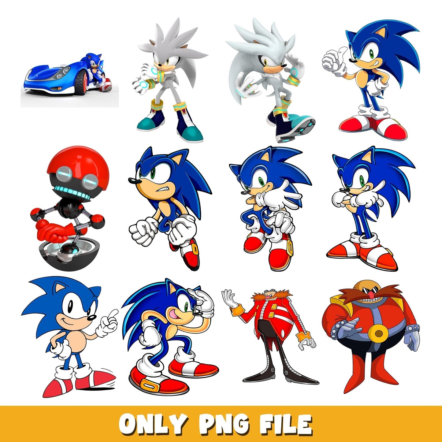 Sonic the hedgehog characters png, Sonic bundle png, cartoon png