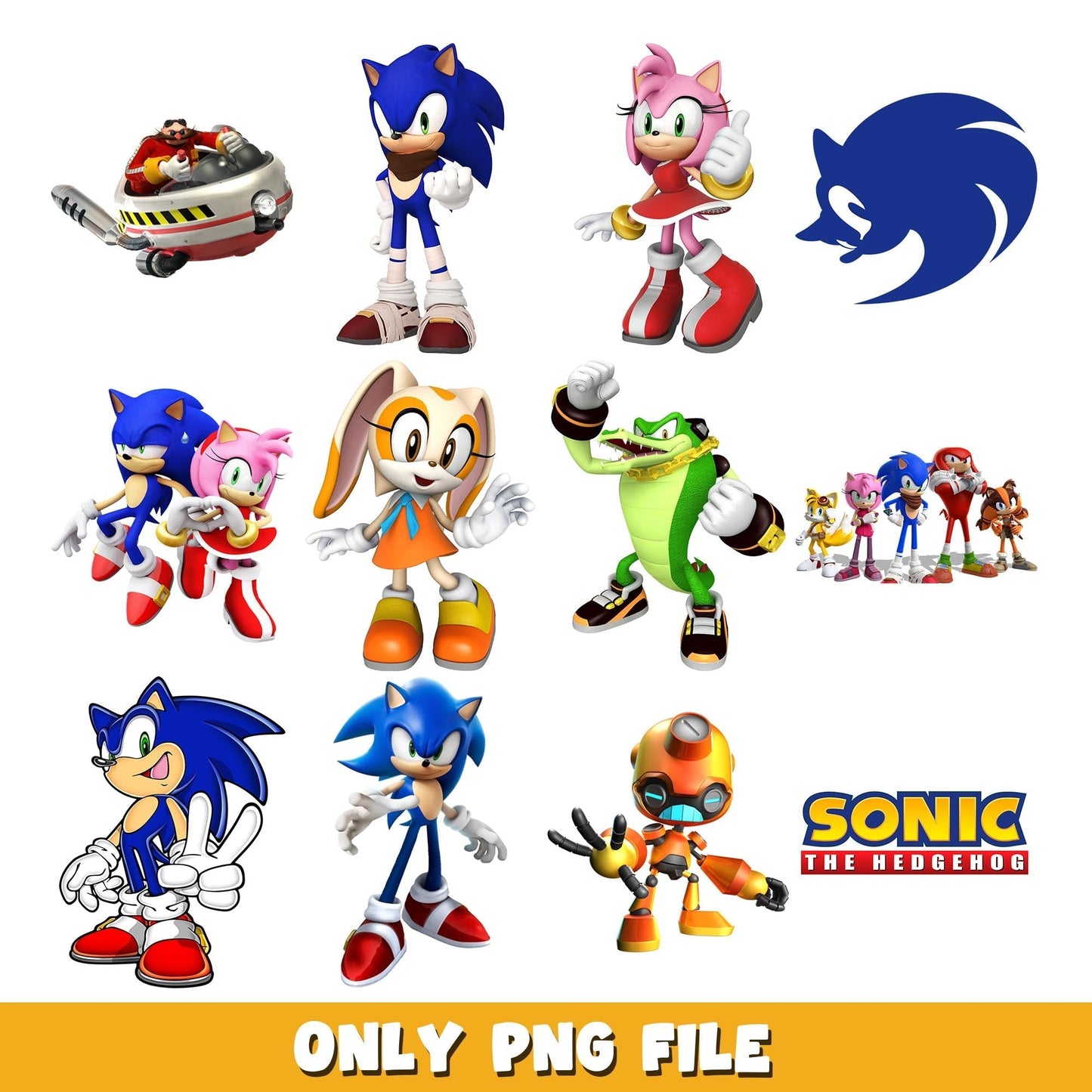 Sonic the hedgehog friends png, Sonic bundle png, cartoon png