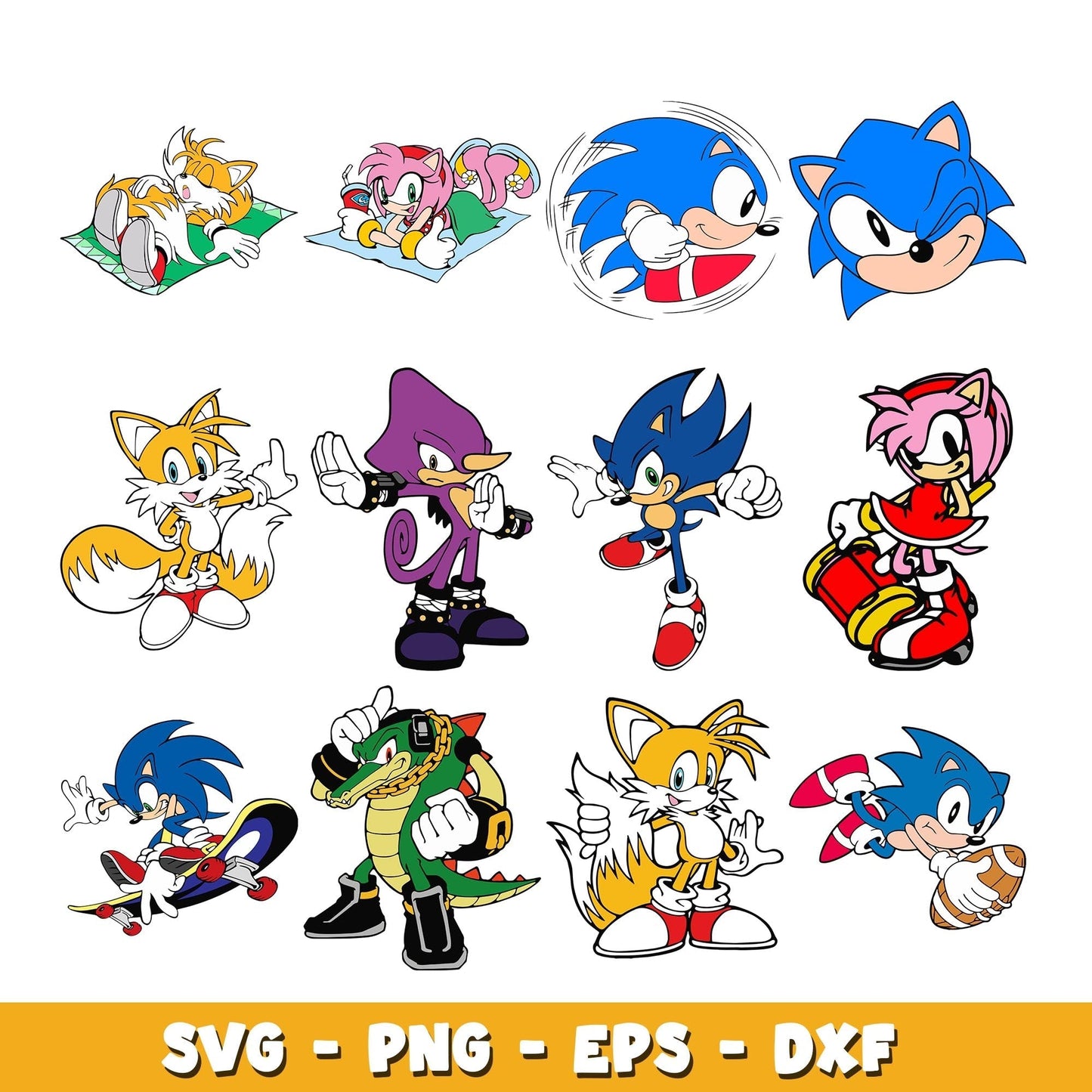 Sonic the Hedgehog series characters svg, Sonic bundle svg, cartoon svg