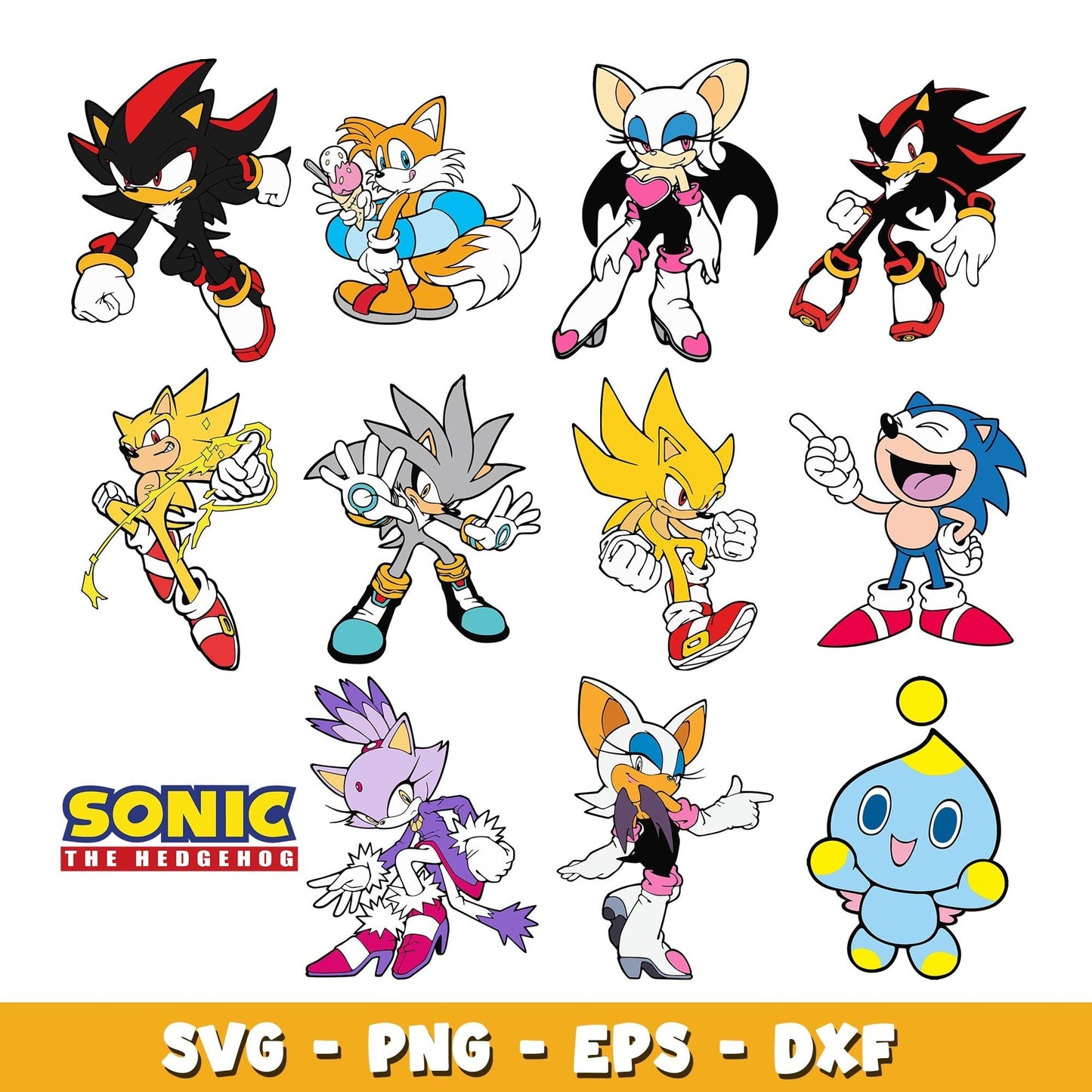 Sonic and friends cartoon  svg, Sonic bundle svg, cartoon svg