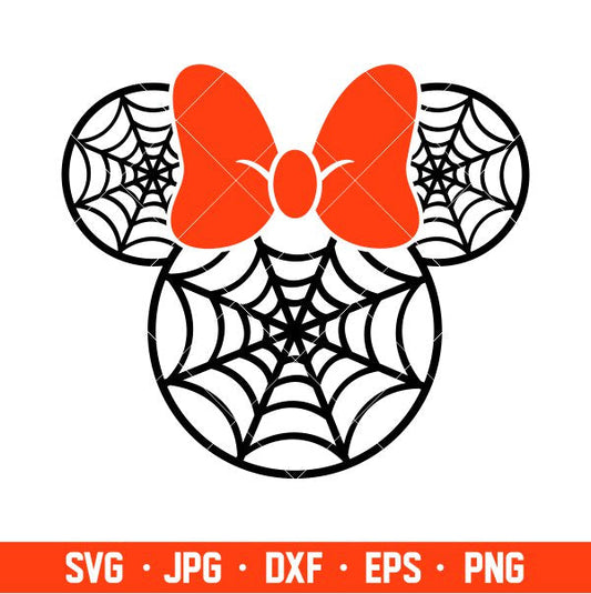 Spider Web Minnie Mouse Svg, Free Svg, Daily Freebies Svg, Cricut, Silhouette Vector Cut File