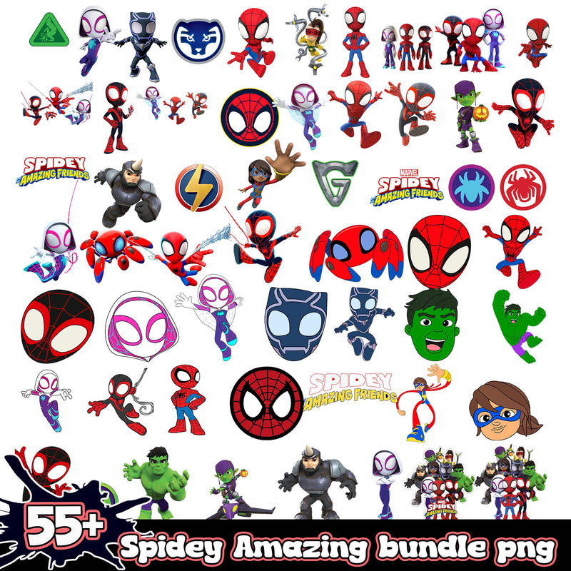 Spidey amazing friends PNG bundle