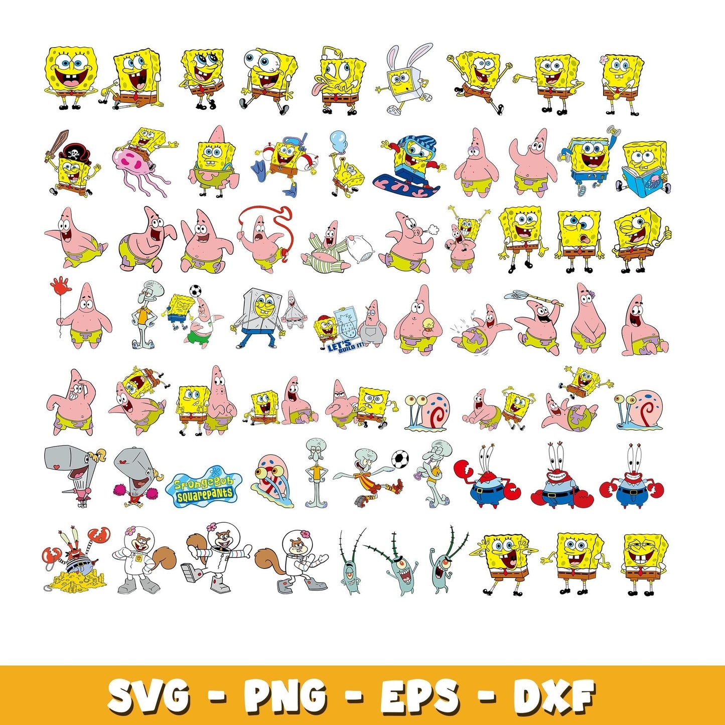 SpongeBob and friends svg, SpongeBob SquarePants  bundle svg, cartoon svg