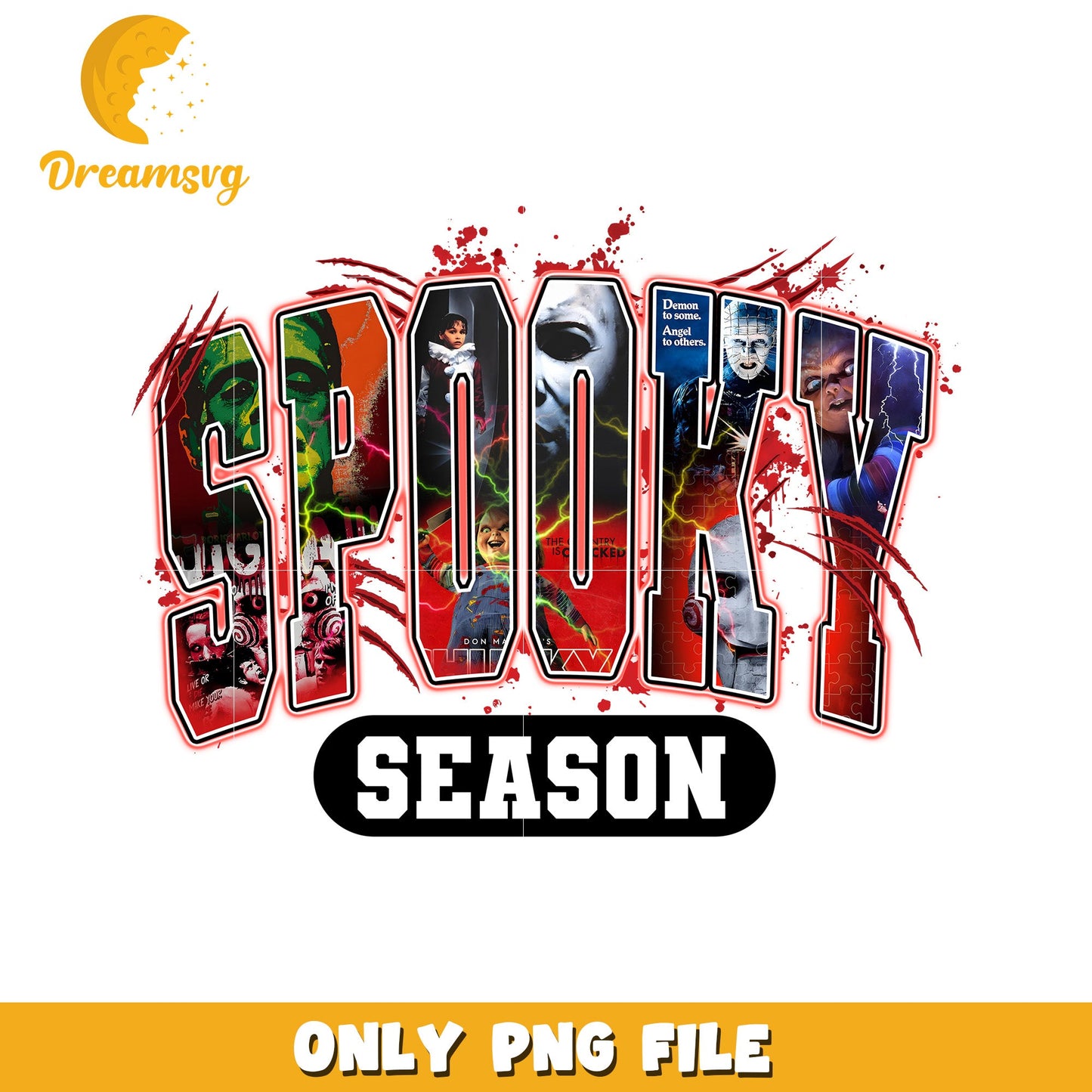 Spooky killers season png, halloween png, halloween cartoon png