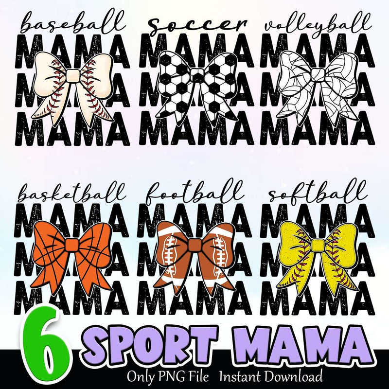 Sport Mama PNG Bundle Sublimation Instant Download