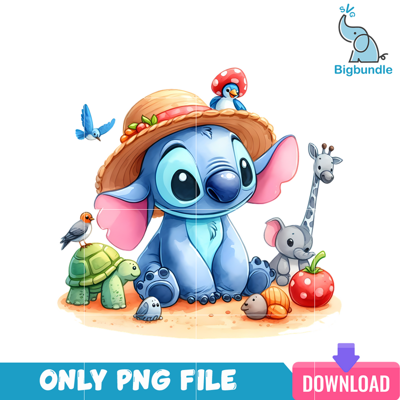 Animals And Stitch PNG