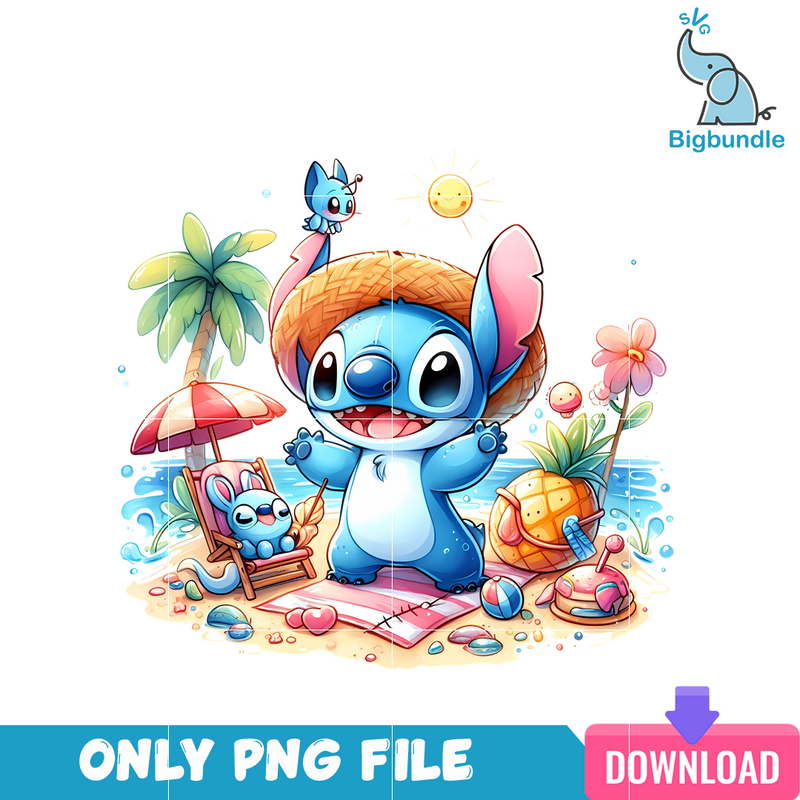 Stitch Vacation PNG