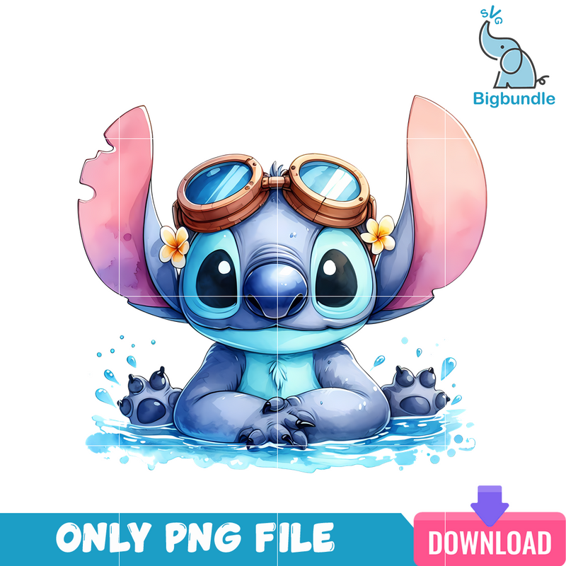 Stitch Swimming PNG