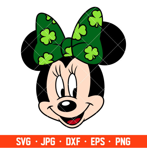 St Patrick’s Day Minnie Mouse Svg, Free Svg, Daily Freebies Svg, Cricut, Silhouette Vector Cut File