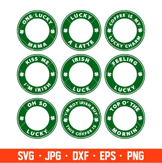 St. Patricks Day Starbucks Coffee Bundle Svg, St. Patrick’s Day Svg, Lucky Svg, Irish Svg, Clover Svg, Cricut, Silhouette Vector Cut File