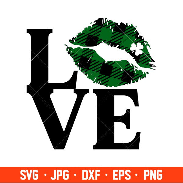 St. Patrick’s Day Love Buffalo Lips Svg, St. Patrick’s Day Svg, Lucky Svg, Irish Svg, Clover Svg, Cricut, Silhouette Vector Cut File