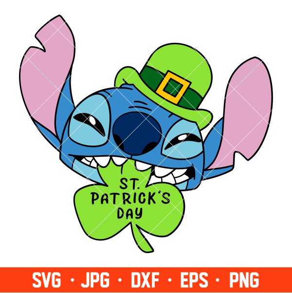 St. Patrick’s Day Stitch Svg, Lucky Svg, St. Patrick’s Day Svg, Disney Svg, Cricut, Silhouette Vector Cut File