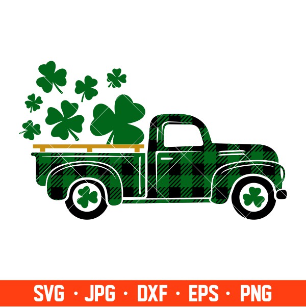 St. Patrick’s Day Truck Svg, St. Patrick’s Day Svg, Lucky Svg, Irish Svg, Clover Svg, Cricut, Silhouette Vector Cut File