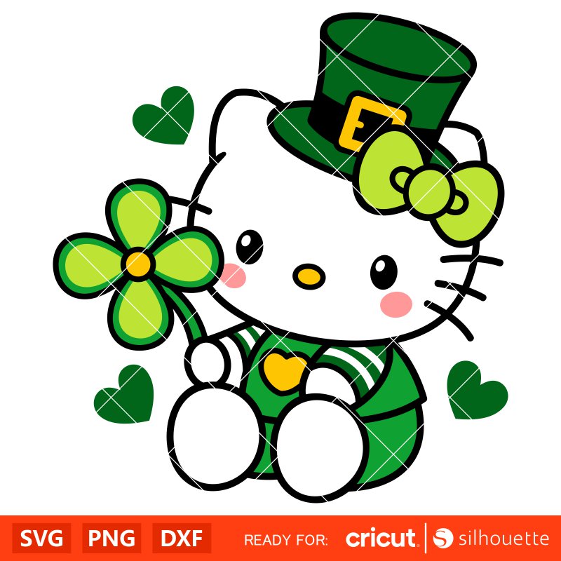 St. Patrick’s Day Hello Kitty Svg