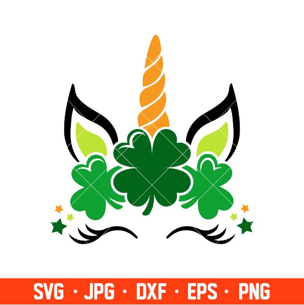 St. Patrick’s Unicorn Svg, St. Patrick’s Day Svg, Lucky Svg, Irish Svg, Clover Svg, Cricut, Silhouette Vector Cut File