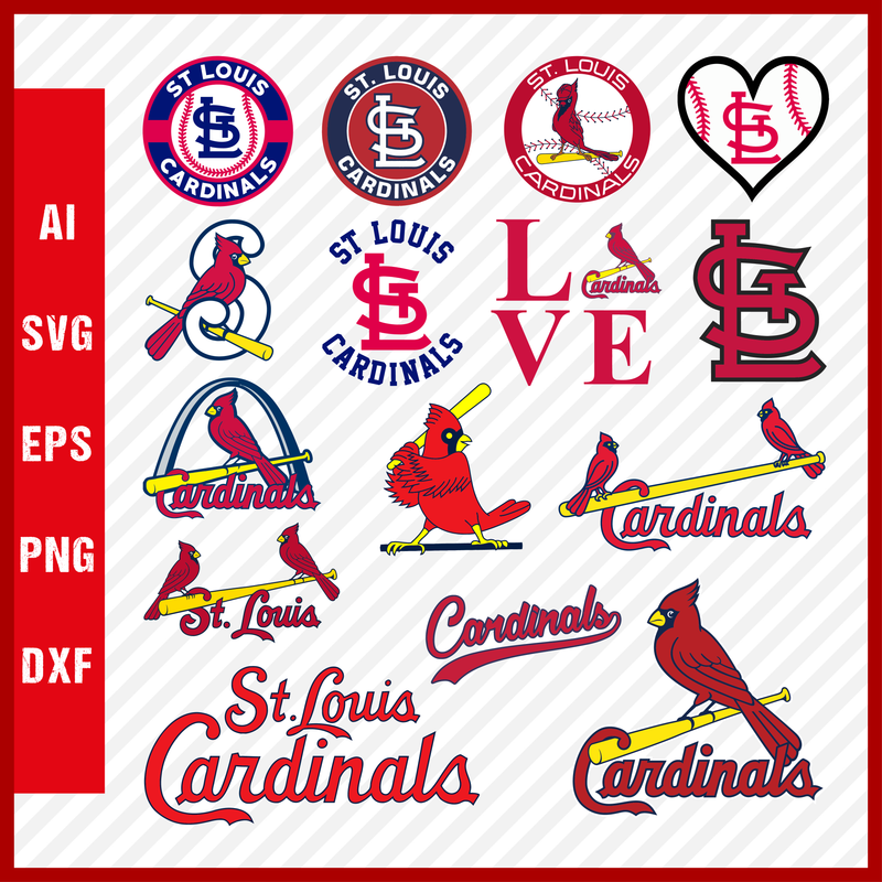 St. Louis Cardinals Mlb Svg Cut Files Baseball Clipart Bundle