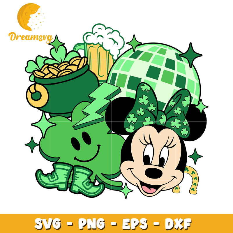 St Patrick's Day Minnie Mouse SVG Clipart for Crafting Projects