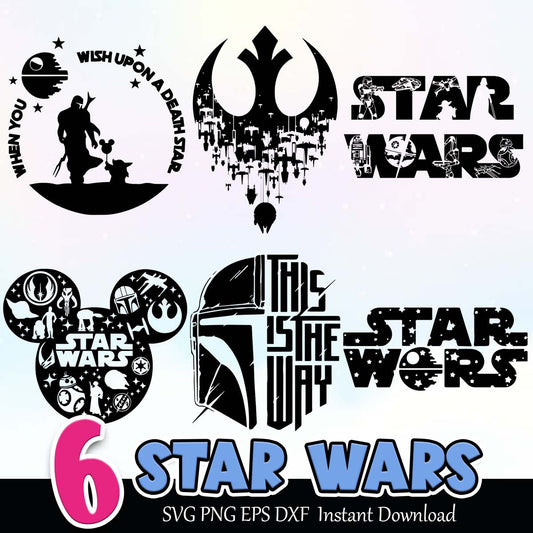 6+ Star Wars SVG Bundle Instant Download