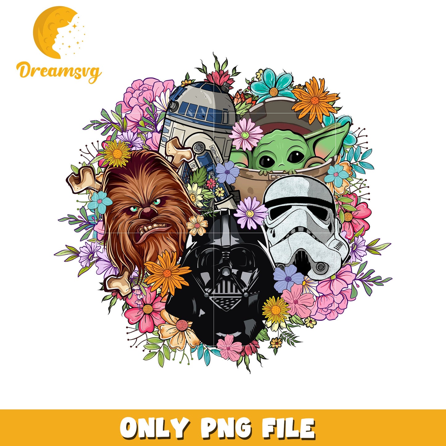 Star Wars Floral PNG Sublimation