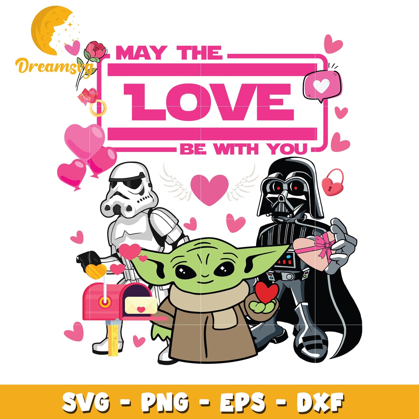 Star Wars Valentines SVG PNG EPS DXF