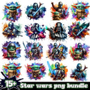 Star wars Splash and Watercolor png bundle