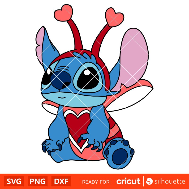 Stitch Bug Svg, Love Svg, Valentine’s Day Svg, Disney Svg, Cricut, Silhouette Vector Cut File