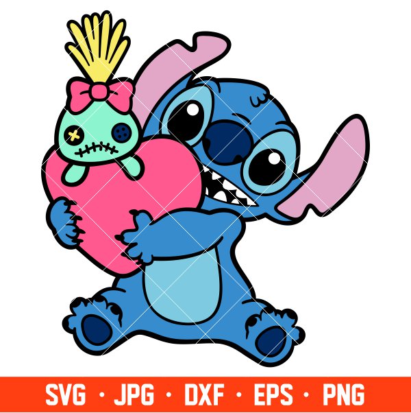 Stitch Scrump Svg, Love Svg, Valentine’s Day Svg, Disney Svg, Cricut, Silhouette Vector Cut File