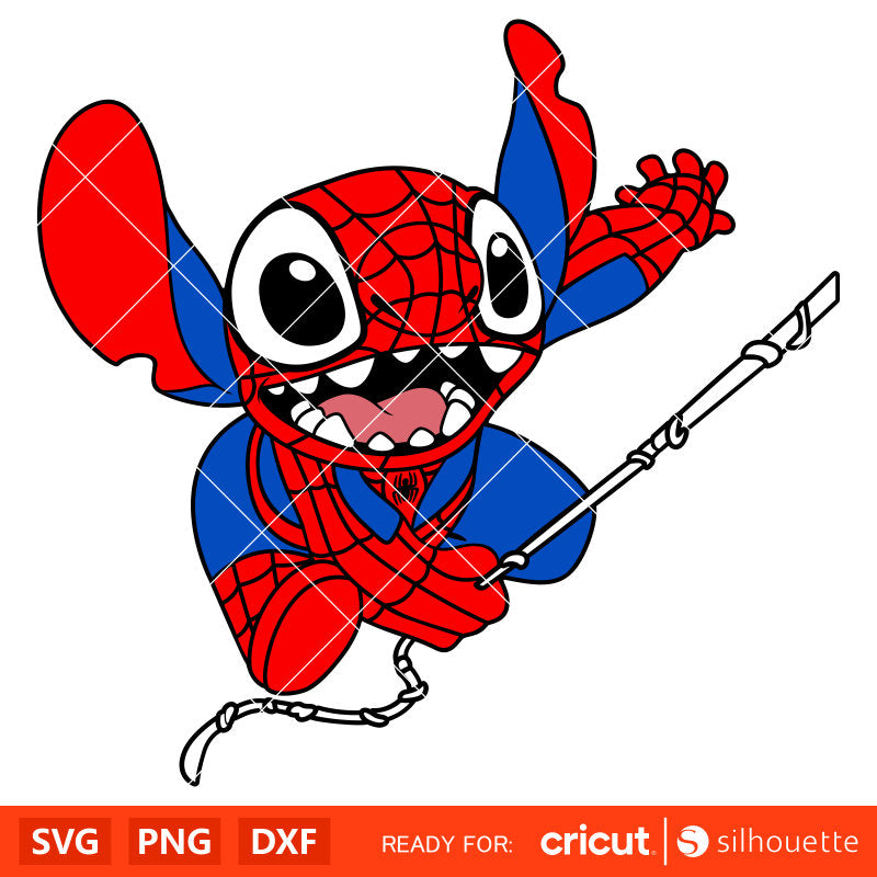 Stitch Spiderman Svg, Super Hero Svg, Marvel Svg, Disney Svg, Cricut, Silhouette Vector Cut File