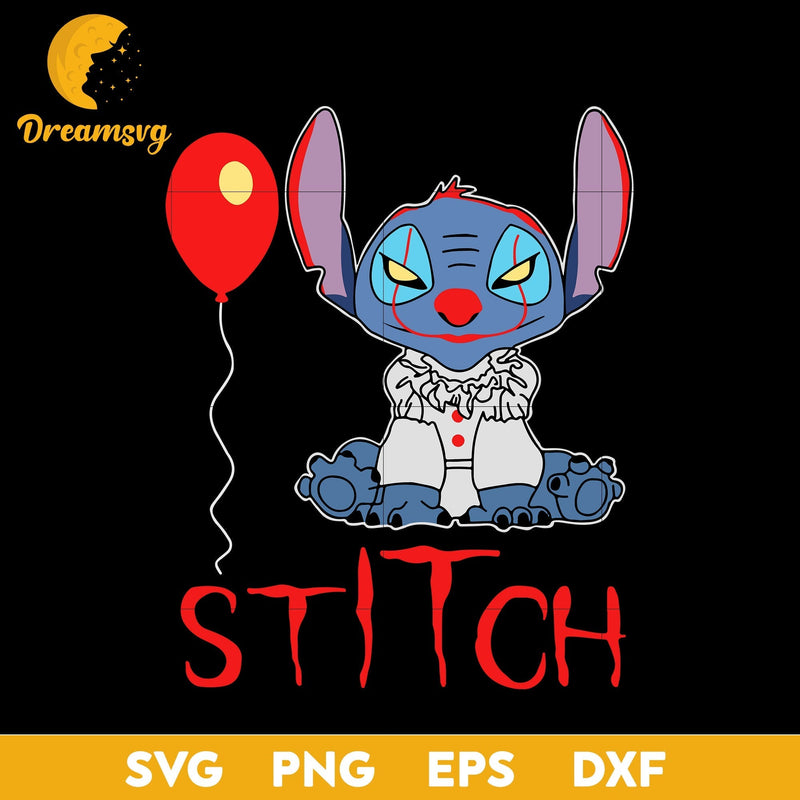 Stitch Cosplay Pennywise svg, Halloween svg, png, dxf, eps digital file.