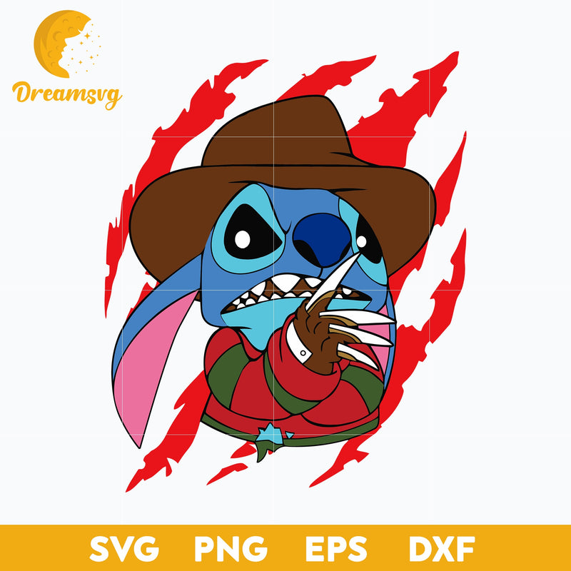 Stitch Freddy Krueger Halloween Svg, Stitch Freddy Krueger svg, Stitch svg, Halloween Svg, png, dxf, eps digital file.