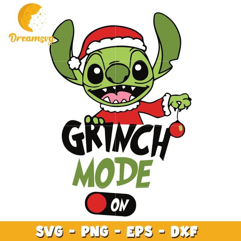 Stitch Grinch Mode On svg, Stitch svg, christmas svg